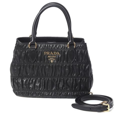 Prada Ladies Black Calf Leather Borsa Mano Tote 